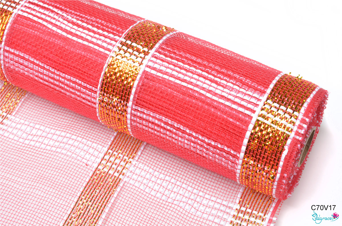 C70 Check Metallic Mesh C70V17 Metallic In Red PP C70 Check Metallic Mesh C70V17 Metallic In Red PP