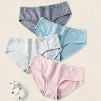 LangSha蕾丝内裤女棉质夏季薄款中腰抗菌裆4条装性感少女纯色无痕女士三角裤 LangSha蕾丝内裤女棉质夏季薄款中腰抗菌裆4条装性感少女纯色无痕女士三角裤