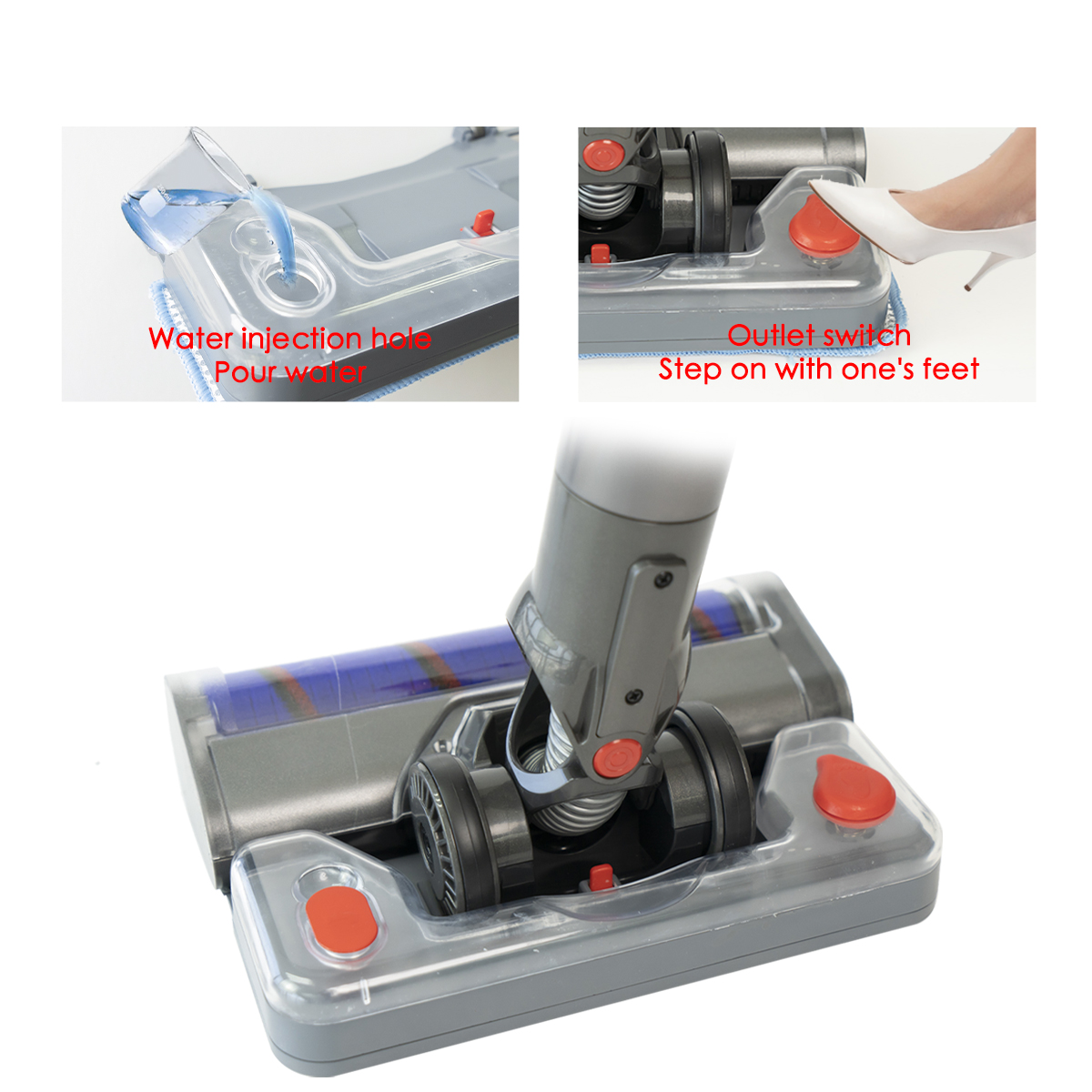 New Design Vacuum Cleaner Brush of DYSON V7 V8 V10 V11 Cordless Electric Wet Dry Hard Floor Cleaning Mop Head Brush Parts With Water Tank New Design Vacuum Cleaner Brush of DYSON V7 V8 V10 V11 Cordless Electric Wet Dry Hard Floor Cleaning Mop Head Brush Parts With Water Tank