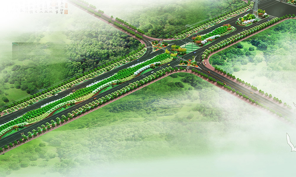奔馳路（K2+000-K2+940）四標段道路綠化設計