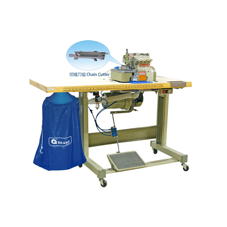 3 Ways Pneumatic Suction Chain Cutter Device With over-lock Machine ( YAMATO) 3 Ways Pneumatic Suction Chain Cutter Device With over-lock Machine ( YAMATO)