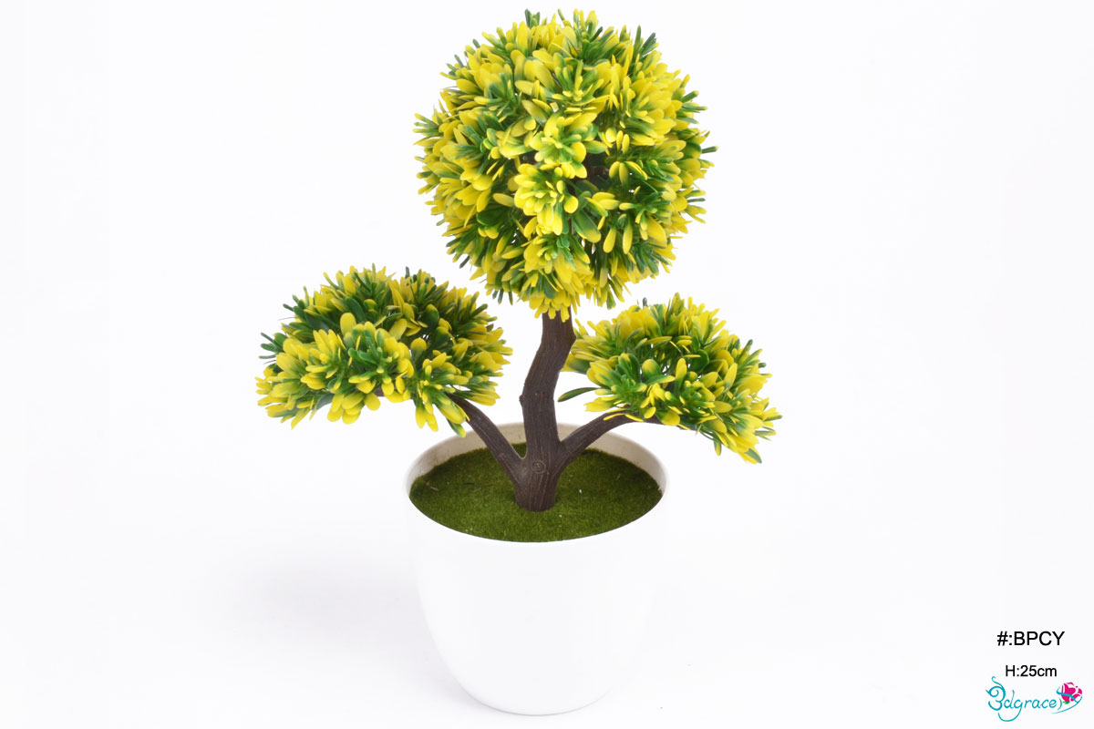 BPCY Yellow Artificial Bonsai pot Plants BPCY Yellow Artificial Bonsai pot Plants