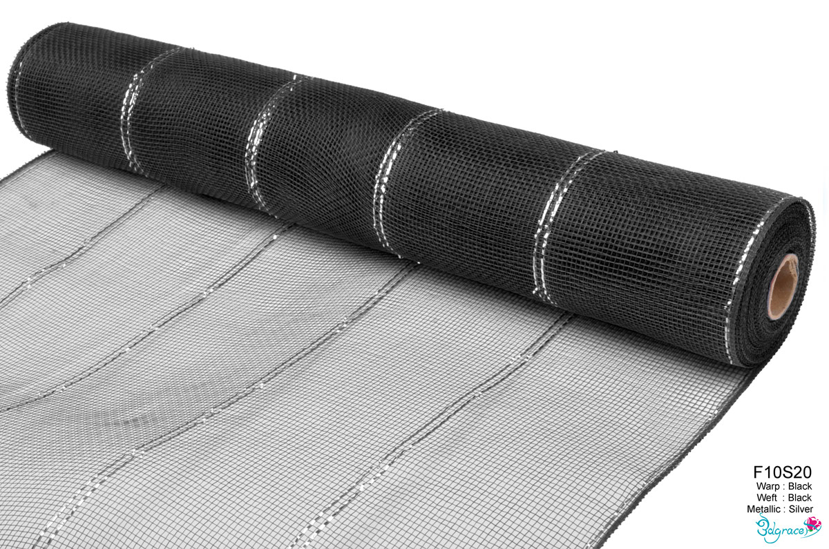 F10 Group Metallic Mesh F10S20 Silver Metallic In Black PP F10 Group Metallic Mesh F10S20 Silver Metallic In Black PP