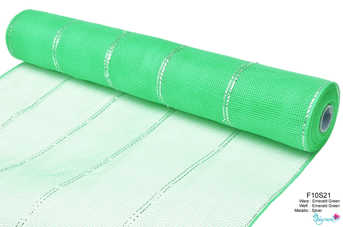 F10 Group Metallic Mesh F10S21 Silver Metallic In Emerald Green PP F10 Group Metallic Mesh F10S21 Silver Metallic In Emerald Green PP