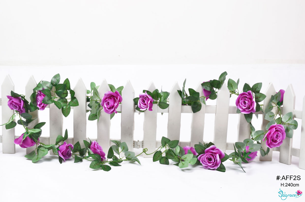 AFF2S Purple Artificial Rose Flower Vine AFF2S Purple Artificial Rose Flower Vine