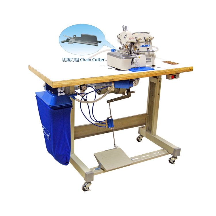 3 Ways Pneumatic Suction Chain Cutter Device With JUK over-lock Machine 3 Ways Pneumatic Suction Chain Cutter Device With JUK over-lock Machine