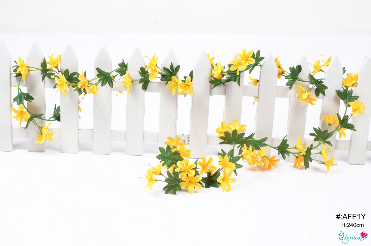 AFF1Y Yellow Artificial Flower Vine AFF1Y Yellow Artificial Flower Vine
