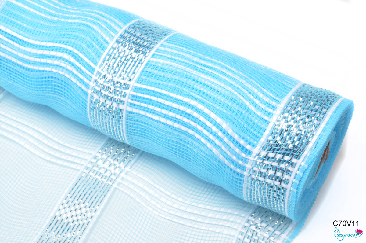 C70 Check Metallic Mesh C70V11 Metallic In Sky Blue PP C70 Check Metallic Mesh C70V11 Metallic In Sky Blue PP