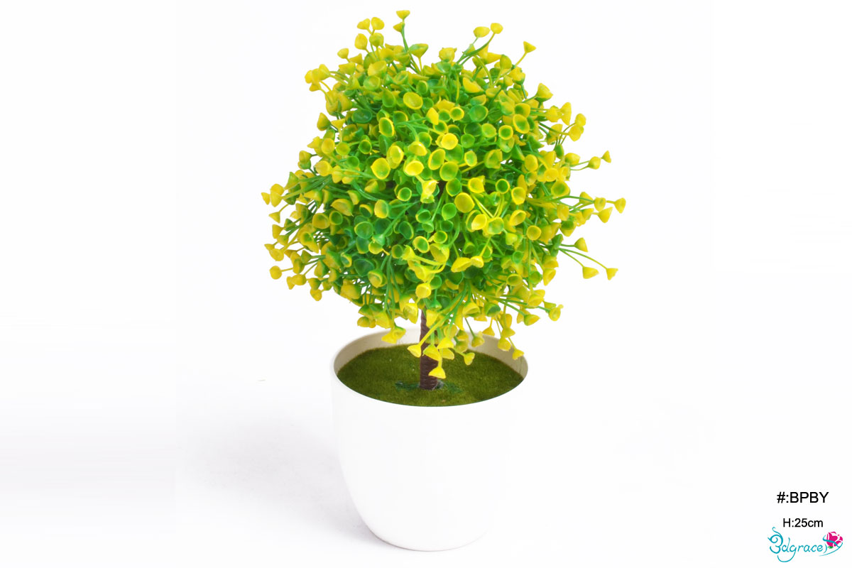 BPBY Yellow Artificial Bonsai pot Plants BPBY Yellow Artificial Bonsai pot Plants