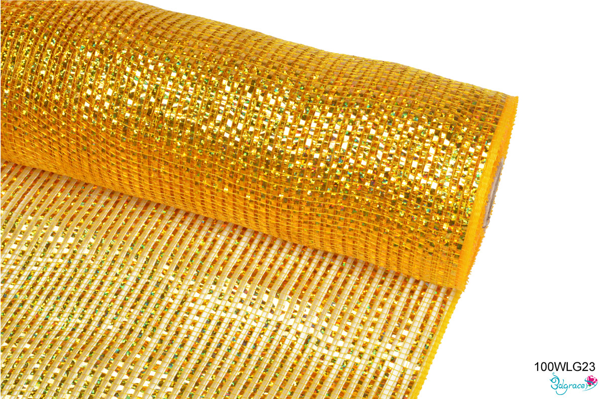 100 Regular Metallic Mesh 100WLG23 Wide Laser Gold Metallic In Dk.Gold PP 100 Regular Metallic Mesh 100WLG23 Wide Laser Gold Metallic In Dk.Gold PP