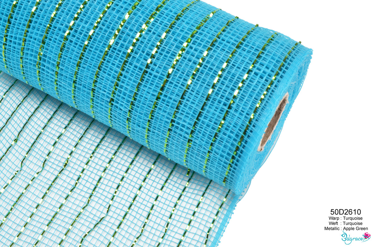 50 Regular Metallic Mesh 50D2610 Apple Green Metallic In Turquoise PP 50 Regular Metallic Mesh 50D2610 Apple Green Metallic In Turquoise PP