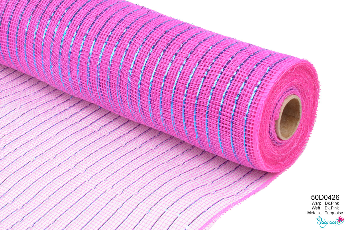 50 Regular Metallic Mesh 50D0426 Turquoise Metallic In Dk.Pink PP 50 Regular Metallic Mesh 50D0426 Turquoise Metallic In Dk.Pink PP