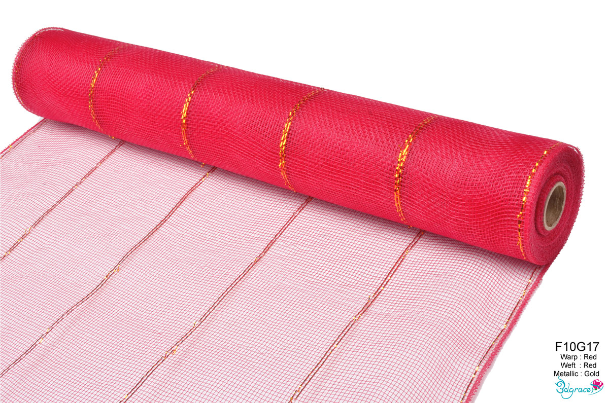 F10 Group Metallic Mesh F10G17 Gold Metallic In Red PP F10 Group Metallic Mesh F10G17 Gold Metallic In Red PP