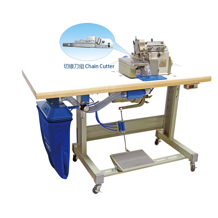3 Ways Pneumatic Suction Chain Cutter Device With over-lock Machine (PEGASUS) 3 Ways Pneumatic Suction Chain Cutter Device With over-lock Machine (PEGASUS)