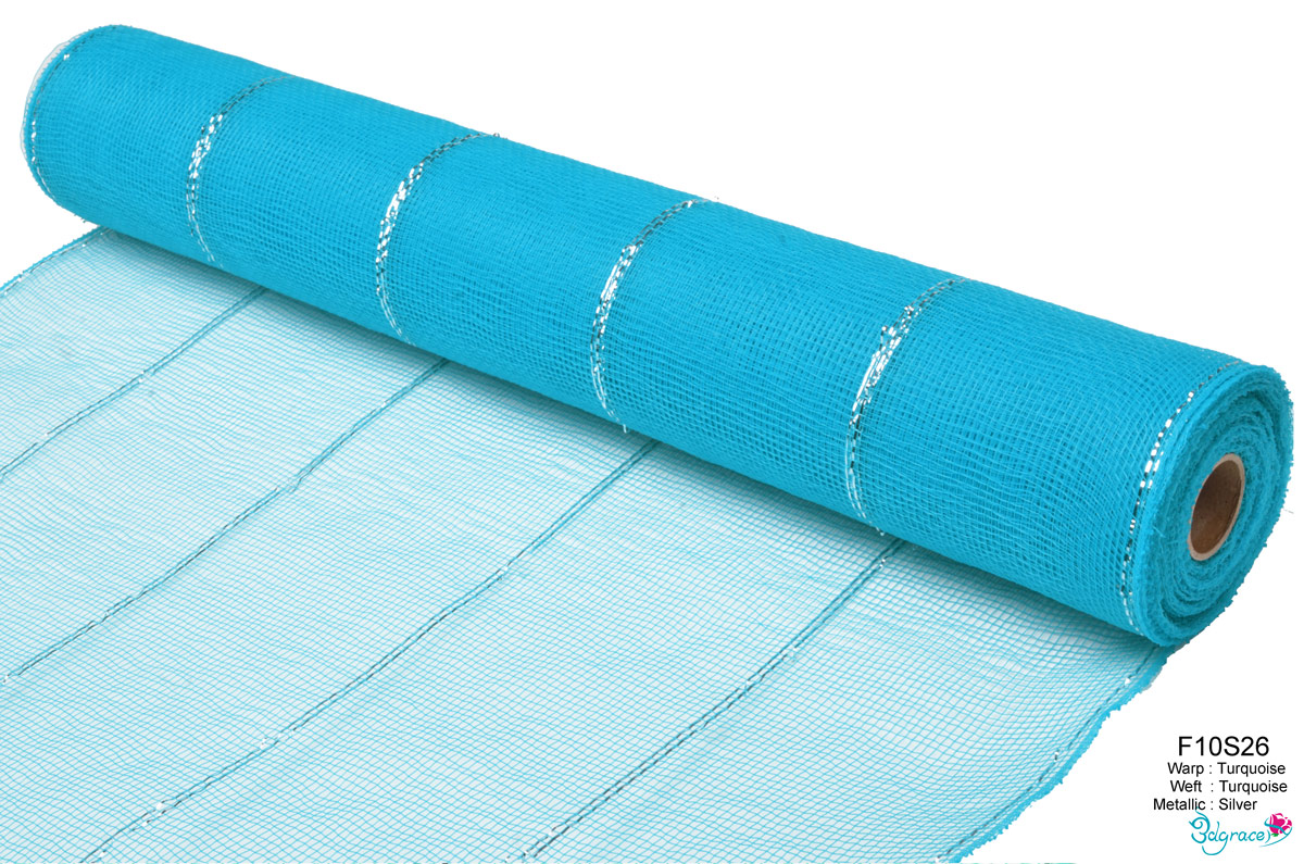 F10 Group Metallic Mesh F10S26 Silver Metallic In Turquoise PP F10 Group Metallic Mesh F10S26 Silver Metallic In Turquoise PP