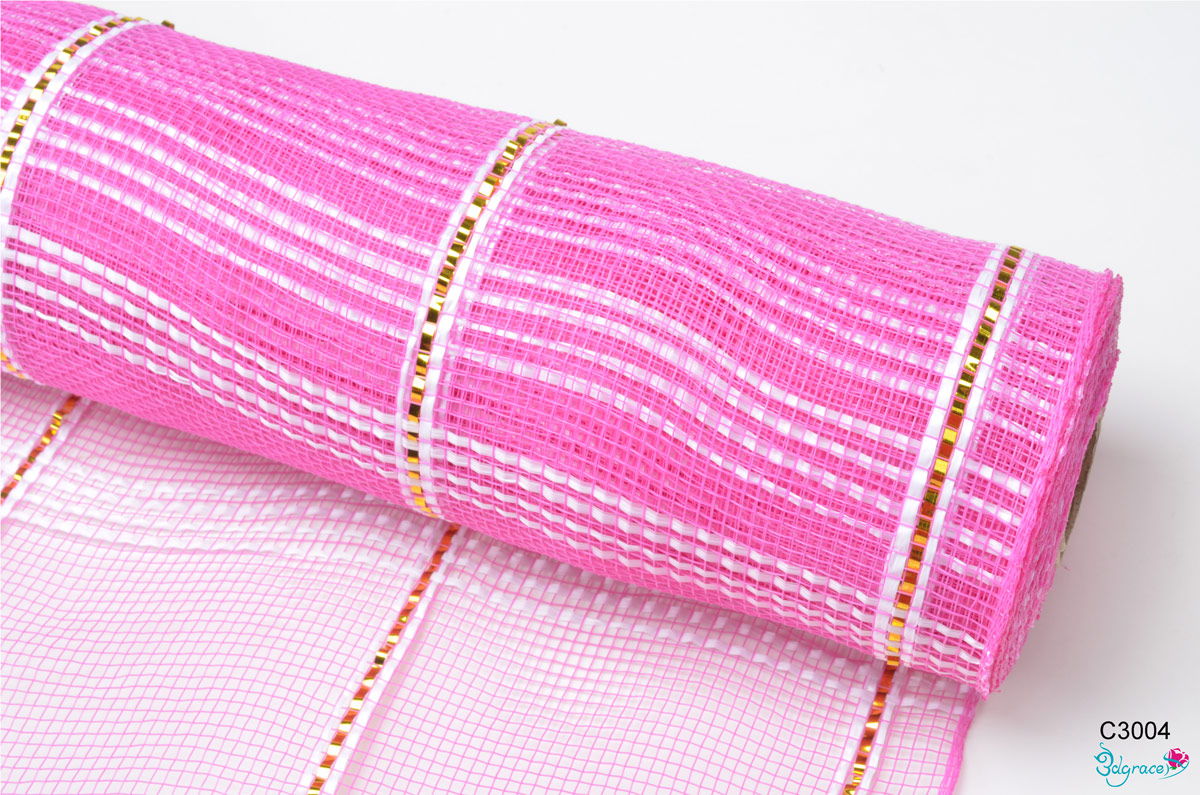 C30 Check Metallic Mesh C3004 Metallic In Dk.Pink PP C30 Check Metallic Mesh C3004 Metallic In Dk.Pink PP