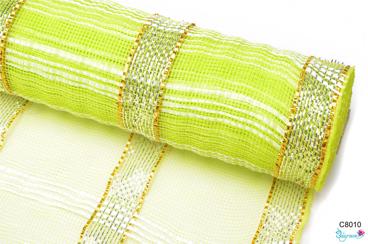 C80 Check Metallic Mesh C8010 Metallic In Apple Green PP C80 Check Metallic Mesh C8010 Metallic In Apple Green PP